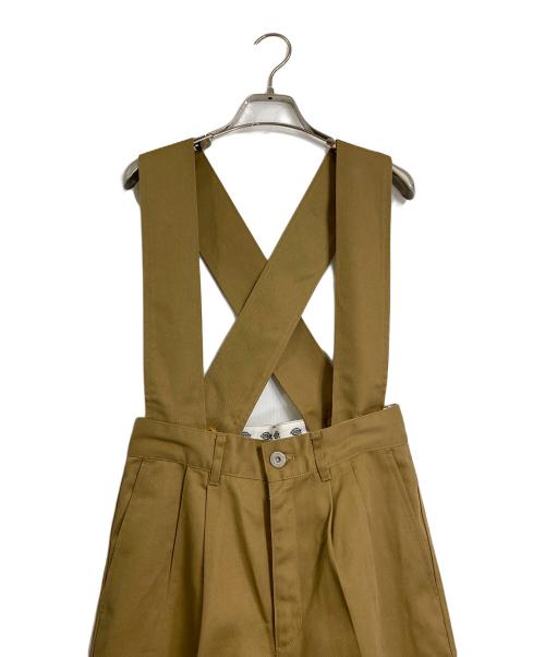 Adam et Rope（アダム エ ロペ）Adam et Rope (アダム エ ロペ) Dickies (ディッキーズ) 4WAY サスペンダーパンツ　ワイドパンツ　センタープレスパンツ ベージュ サイズ:36の古着・服飾アイテム
