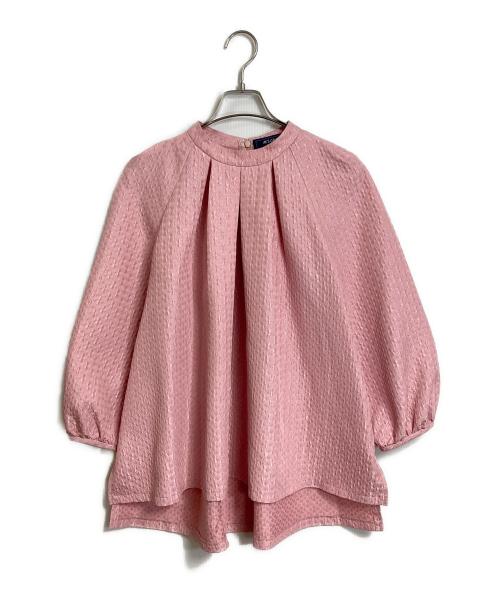 M'S GRACY（エムズグレイシー）M'S GRACY (エムズグレイシー) ジャガードタックブラウス ピンク サイズ:36の古着・服飾アイテム