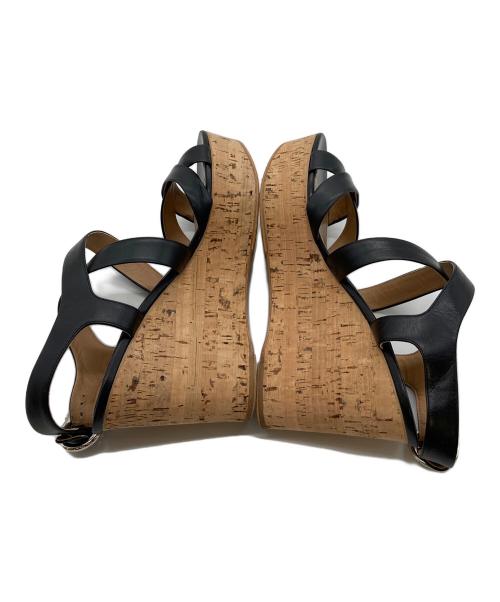 Salvatore Ferragamo（サルヴァトーレ フェラガモ）Salvatore Ferragamo (サルヴァトーレ フェラガモ) ウェッジソールサンダル ブラック サイズ:７　1/2の古着・服飾アイテム