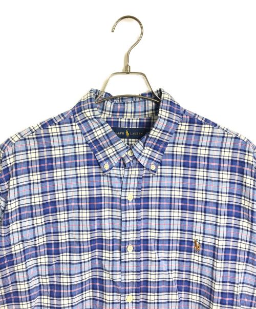 POLO RALPH LAUREN（ポロ・ラルフローレン）POLO RALPH LAUREN (ポロ・ラルフローレン) ボタンダウンチェックシャツ ブルー サイズ:XXLの古着・服飾アイテム