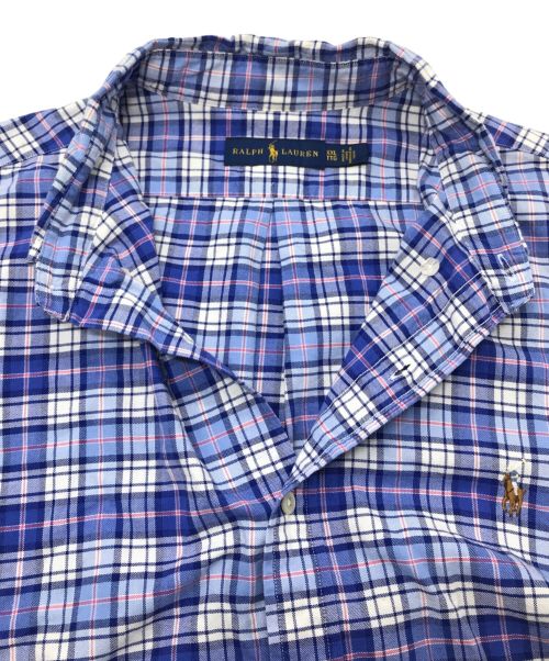 POLO RALPH LAUREN（ポロ・ラルフローレン）POLO RALPH LAUREN (ポロ・ラルフローレン) ボタンダウンチェックシャツ ブルー サイズ:XXLの古着・服飾アイテム