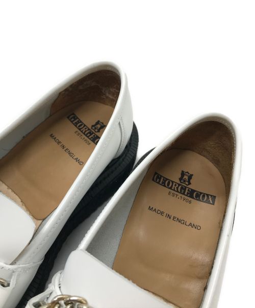 GEORGE COX（ジョージコックス）GEORGE COX (ジョージコックス) HAMILTON BUXTON IVC ラバーソール レザーシューズ ホワイト×ブラック サイズ:6の古着・服飾アイテム