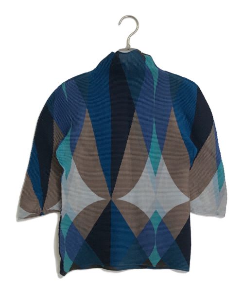 me ISSEY MIYAKE（ミーイッセイ ミヤケ）me ISSEY MIYAKE (ミーイッセイ ミヤケ) 総柄ボックスプリーツブラウス マルチカラー サイズ:実寸参照の古着・服飾アイテム