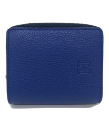 HIROFU（ヒロフ）の古着「【ピウメノ】 二つ折り財布 レザー コンパクトウォレット」｜ブルー/アゲート