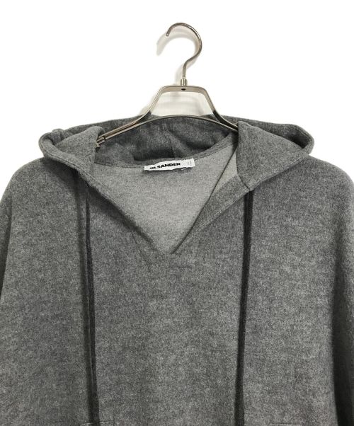 JIL SANDER（ジルサンダー）JIL SANDER (ジルサンダー) アンゴラ混ウールケープ パーカー グレー サイズ:2の古着・服飾アイテム