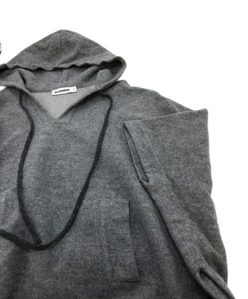 JIL SANDER（ジルサンダー）JIL SANDER (ジルサンダー) アンゴラ混ウールケープ パーカー グレー サイズ:2の古着・服飾アイテム