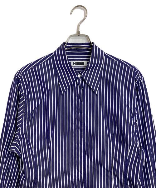H BEAUTY&YOUTH（エイチ ビューティー&ユース）H BEAUTY&YOUTH (エイチ ビューティー&ユース) THOMAS MASON COTTON SHAPE SHIRT  ストライプ　コットンシャツ ネイビー×ホワイト サイズ:Mの古着・服飾アイテム