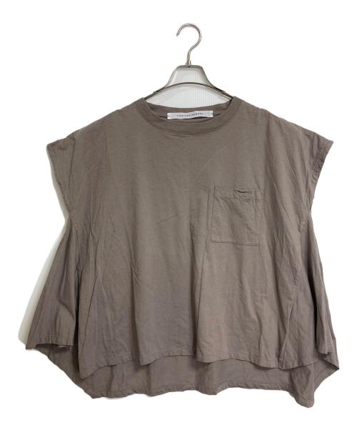 COGTHEBIGSMOKE（コグザビッグスモーク）COGTHEBIGSMOKE (コグザビッグスモーク) フレアカットソー　ノースリーブカットソー　日本製 グレージュ サイズ:実寸参照の古着・服飾アイテム