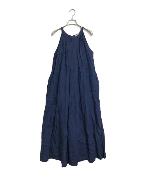 Missing you already（ミッシングユーオールレディ）Missing You Already (ミッシングユーオールレディ) LINEN TWO-WAY DRESS インディゴ サイズ:実寸参照の古着・服飾アイテム