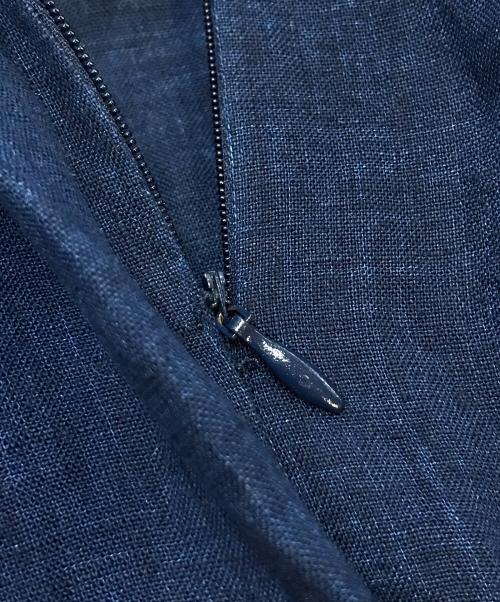 Missing you already（ミッシングユーオールレディ）Missing You Already (ミッシングユーオールレディ) LINEN TWO-WAY DRESS インディゴ サイズ:実寸参照の古着・服飾アイテム