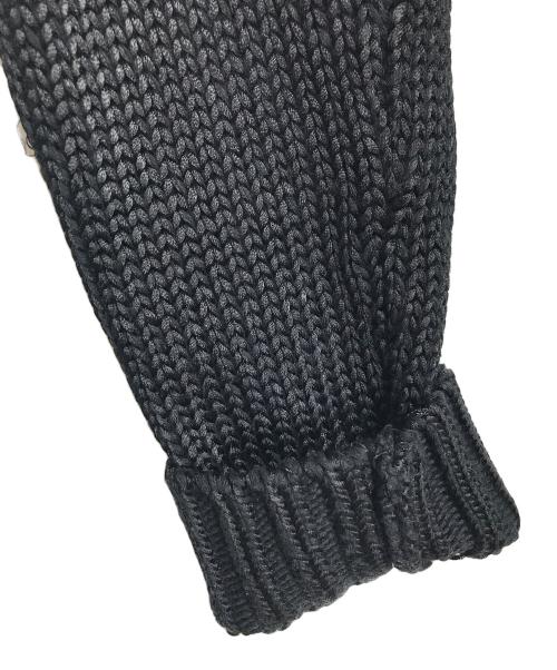 LAUREN RALPH LAUREN（ローレンラルフローレン）LAUREN RALPH LAUREN (ローレンラルフローレン) コットンレーヨンビジユー付きVネックニット　長袖ニット ブラック サイズ:Sの古着・服飾アイテム