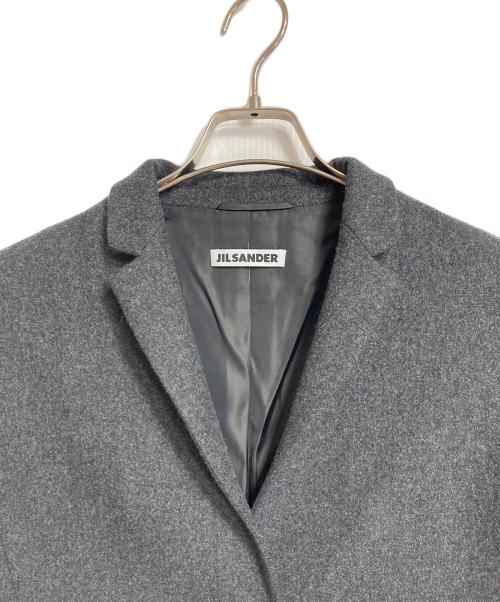 JIL SANDER（ジルサンダー）JIL SANDER (ジルサンダー) カシミヤ混ジャケット　アウター　ウールジャケット　イタリア製　 本人期 デカタグ グレー サイズ:38の古着・服飾アイテム