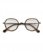 less than humanレスザンヒューマン）の古着「ヘプタゴンシェイプ伊達眼鏡　大正ロマン」｜ブラウン