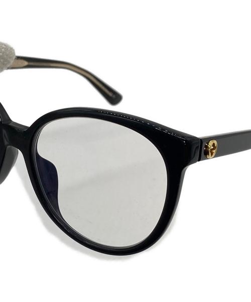GUCCI（グッチ）GUCCI (グッチ) ウェリントン型インターロッキングG眼鏡 伊達眼鏡　度なし ブラック サイズ:53□10ー150の古着・服飾アイテム