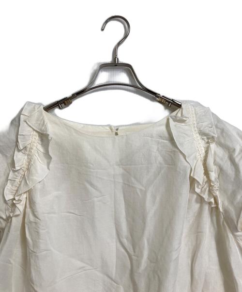 LANVIN en Bleu（ランバンオンブルー）LANVIN en Bleu (ランバンオンブルー) リネンブラウス ホワイト サイズ:Mの古着・服飾アイテム