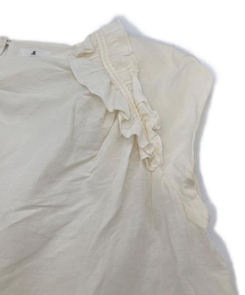 LANVIN en Bleu（ランバンオンブルー）LANVIN en Bleu (ランバンオンブルー) リネンブラウス ホワイト サイズ:Mの古着・服飾アイテム