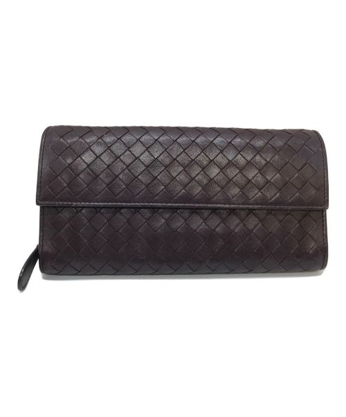BOTTEGA VENETA（ボッテガベネタ）BOTTEGA VENETA (ボッテガベネタ) イントレチャート 長財布 パープル サイズ:実寸参照の古着・服飾アイテム