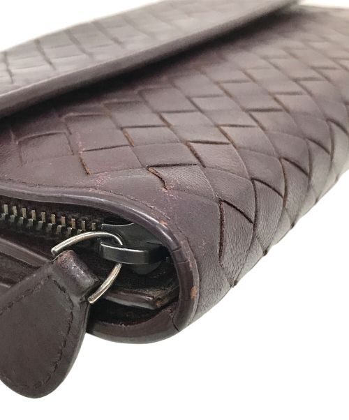 BOTTEGA VENETA（ボッテガベネタ）BOTTEGA VENETA (ボッテガベネタ) イントレチャート 長財布 パープル サイズ:実寸参照の古着・服飾アイテム