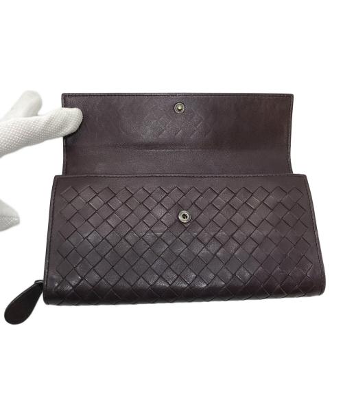 BOTTEGA VENETA（ボッテガベネタ）BOTTEGA VENETA (ボッテガベネタ) イントレチャート 長財布 パープル サイズ:実寸参照の古着・服飾アイテム