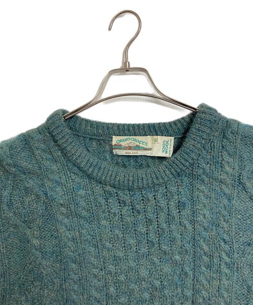 ARAN CRAFTS（アランクラフト）ARAN CRAFTS (アランクラフト) 【古着】フィッシャーマンニット　ウールニット　アイルランド製 グリーン サイズ:XLの古着・服飾アイテム