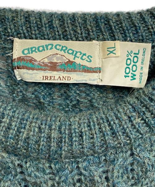 ARAN CRAFTS（アランクラフト）ARAN CRAFTS (アランクラフト) 【古着】フィッシャーマンニット　ウールニット　アイルランド製 グリーン サイズ:XLの古着・服飾アイテム