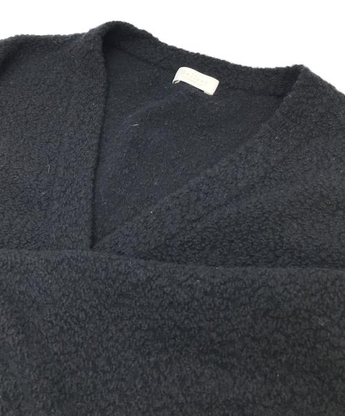 BALLSEY（ボールジィ）BALLSEY (ボールジィ) エクストラファインウールブークレー Vネックカーディガン ブラック サイズ:Sの古着・服飾アイテム