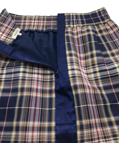 BLAMINK（ブラミンク）BLAMINK (ブラミンク) モヘアブレンドチェックスカート ネイビー サイズ:36の古着・服飾アイテム