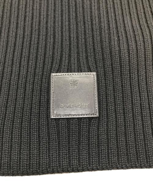 GIVENCHY（ジバンシィ）GIVENCHY (ジバンシィ) レザータグリブマフラー　イタリア製 ブラック サイズ:実寸参照の古着・服飾アイテム