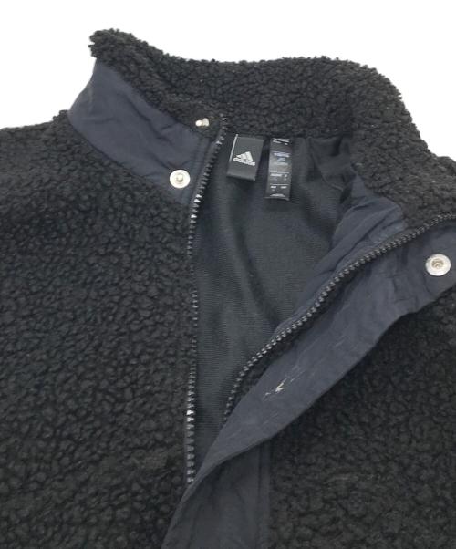 adidas（アディダス）adidas (アディダス) ビッグシルエット ボアジャケット ブラック サイズ:Sの古着・服飾アイテム