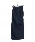 anukeアンヌーク）の古着「Tuck Long Skirt」｜ネイビー