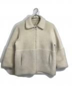 BEAUTY&YOUTHビューティーアンドユース）の古着「ボア×フェイクムートン リバーシブルブルゾン　ボアジャケット　アウター」｜アイボリー