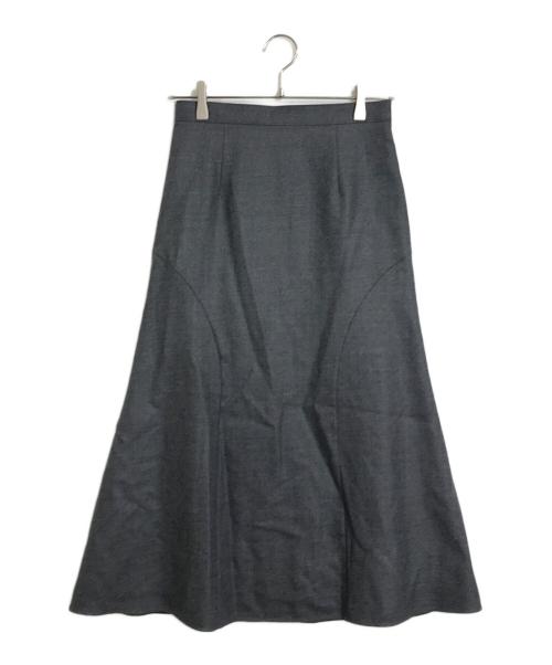 allureville（アルアバイル）allureville (アルアバイル) セットアップ Wジョーゼットカマーベルトブラウス Ｗジョーゼットソフトマーメイドスカート グレー サイズ:2の古着・服飾アイテム