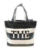 the weekend hotelザウィークエンドホテル）の古着「PVCBag(THE)Stripe　2wayバッグ　トートバッグ　ショルダーバッグ　未使用品」｜ホワイト×ブラック