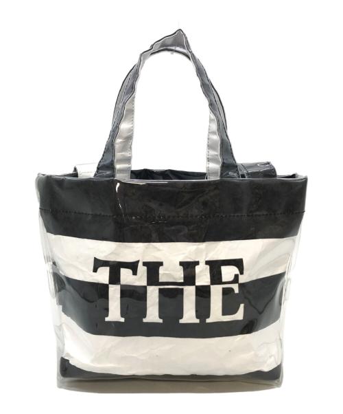 the weekend hotel（ザウィークエンドホテル）the weekend hotel (ザウィークエンドホテル) PVCBag(THE)Stripe　2wayバッグ　トートバッグ　ショルダーバッグ　未使用品 ホワイト×ブラック サイズ:実寸参照の古着・服飾アイテム