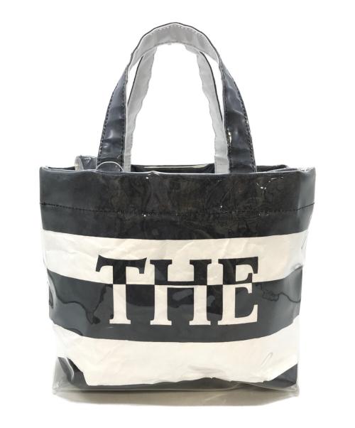 the weekend hotel（ザウィークエンドホテル）the weekend hotel (ザウィークエンドホテル) PVCBag(THE)Stripe　2wayバッグ　トートバッグ　ショルダーバッグ　未使用品 ホワイト×ブラック サイズ:実寸参照の古着・服飾アイテム