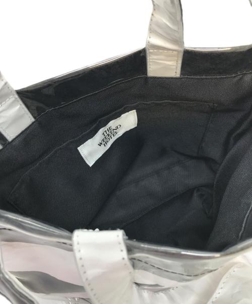 the weekend hotel（ザウィークエンドホテル）the weekend hotel (ザウィークエンドホテル) PVCBag(THE)Stripe　2wayバッグ　トートバッグ　ショルダーバッグ　未使用品 ホワイト×ブラック サイズ:実寸参照の古着・服飾アイテム