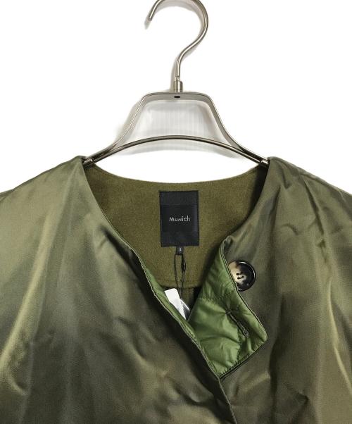 Munich（ミューニック）Munich (ミューニック) LIMONTAナイロン*ウォームジャージドッキングブルゾン　アウター　日本製 カーキ サイズ:Sの古着・服飾アイテム