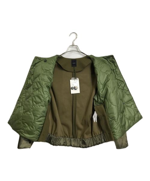 Munich（ミューニック）Munich (ミューニック) LIMONTAナイロン*ウォームジャージドッキングブルゾン　アウター　日本製 カーキ サイズ:Sの古着・服飾アイテム