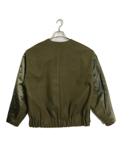 Munich（ミューニック）Munich (ミューニック) LIMONTAナイロン*ウォームジャージドッキングブルゾン　アウター　日本製 カーキ サイズ:Sの古着・服飾アイテム