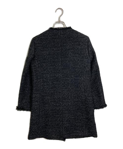 Loulou Willoughby（ルルウィルビー）Loulou Willoughby (ルルウィルビー) ツイードノーカラーコート ブラック サイズ:Sの古着・服飾アイテム