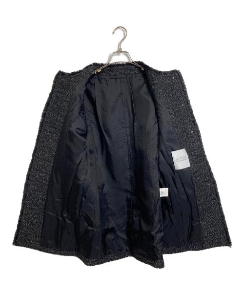 Loulou Willoughby（ルルウィルビー）Loulou Willoughby (ルルウィルビー) ツイードノーカラーコート ブラック サイズ:Sの古着・服飾アイテム