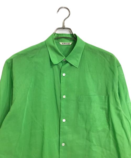 AURALEE（オーラリー）AURALEE (オーラリー) HARD TWIST FINX ORGANDY SHIRT グリーン サイズ:1の古着・服飾アイテム
