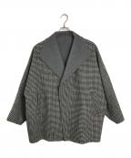 Adam et Ropeアダム エ ロペ）の古着「スタンドカラーリバーコート」｜ホワイト×ブラック