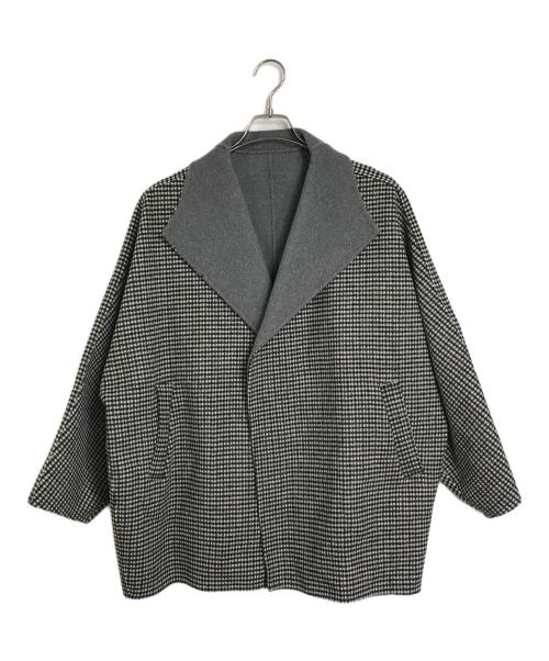 Adam et Rope（アダム エ ロペ）Adam et Rope (アダム エ ロペ) スタンドカラーリバーコート ホワイト×ブラック サイズ:FREEの古着・服飾アイテム