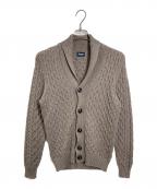 Drumohrドルモア）の古着「ショールカラーケーブルニットカーディガン　カーディガン　イタリア製」｜ブラウン