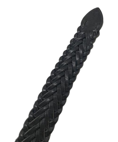 Whitehouse Cox（ホワイトハウスコックス）Whitehouse Cox (ホワイトハウスコックス) 編み込みレザーベルト メッシュベルト グレー サイズ:実寸参照の古着・服飾アイテム