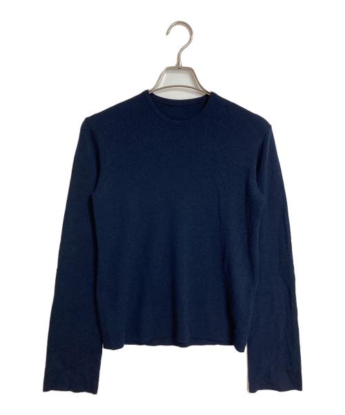 DEUXIEME CLASSE（ドゥーズィエム クラス）Deuxieme Classe (ドゥーズィエム クラス) BOND RIB プルオーバー  ニット　ウールニット　長袖ニット　日本製 ネイビー サイズ:実寸参照の古着・服飾アイテム
