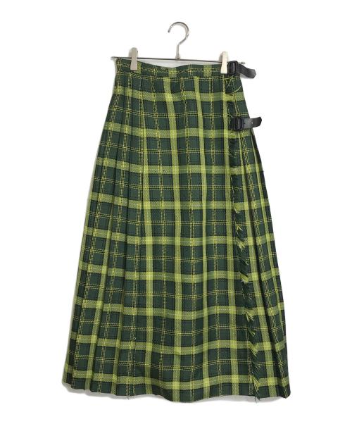 BEAMS BOY（ビームスボーイ）BEAMS BOY (ビームスボーイ) チェック キルト スカート グリーン×イエロー サイズ:1の古着・服飾アイテム
