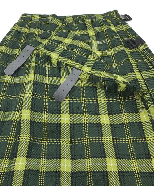 BEAMS BOY（ビームスボーイ）BEAMS BOY (ビームスボーイ) チェック キルト スカート グリーン×イエロー サイズ:1の古着・服飾アイテム