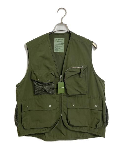 FREAK'S STORE（フリークスストア）FREAK'S STORE (フリークスストア) ミリタリー ポケットベスト　 グリーン サイズ:Mの古着・服飾アイテム